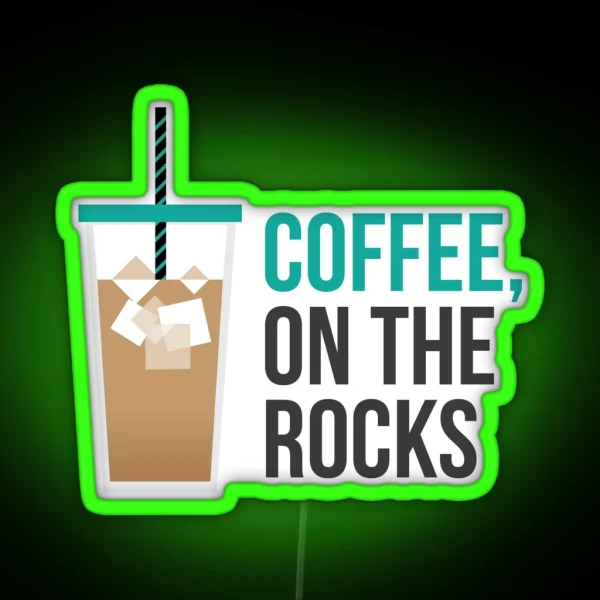 Iced Coffee On The Rocks RGB Neon Sign