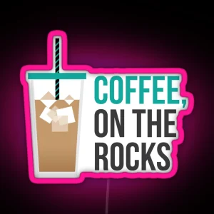 Iced Coffee On The Rocks RGB Neon Sign