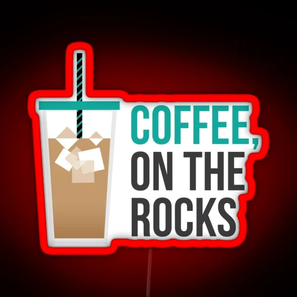 Iced Coffee On The Rocks RGB Neon Sign