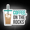 Vibrant RGB LED Neon Sign with Iced Coffee Design on Rocks