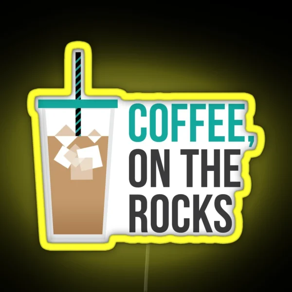 Iced Coffee On The Rocks RGB Neon Sign