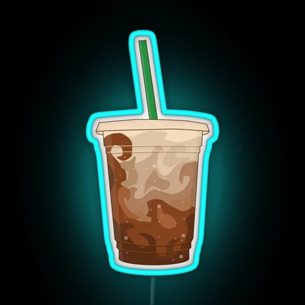 Iced Coffee With Milk RGB Neon Sign