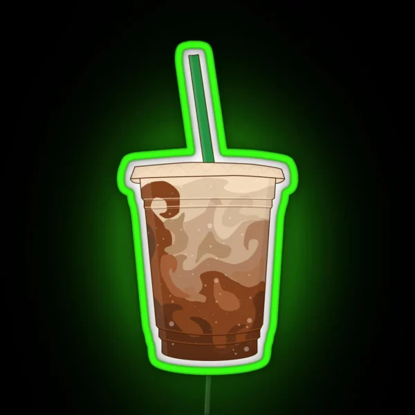 Iced Coffee With Milk RGB Neon Sign