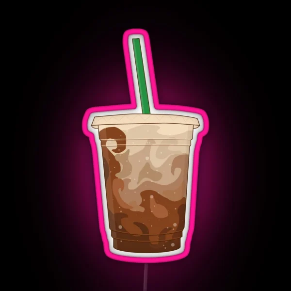 Iced Coffee With Milk RGB Neon Sign