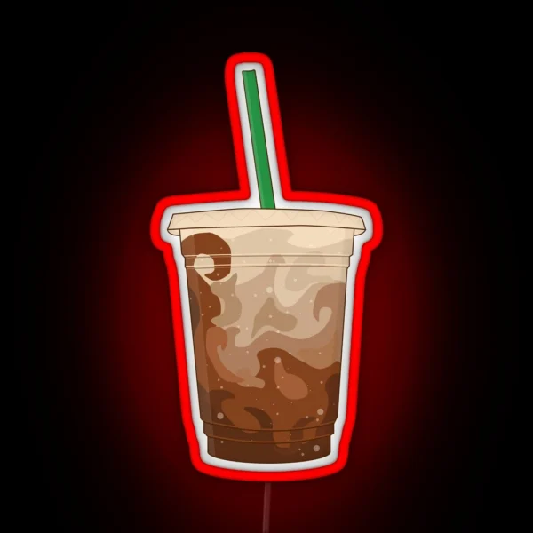 Iced Coffee With Milk RGB Neon Sign