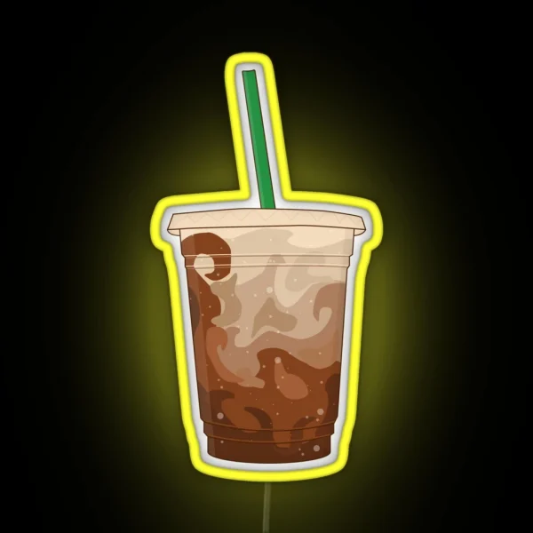 Iced Coffee With Milk RGB Neon Sign