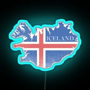 Iceland Flag RGB Neon Sign