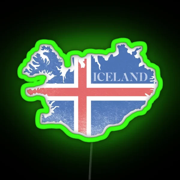 Iceland Flag RGB Neon Sign