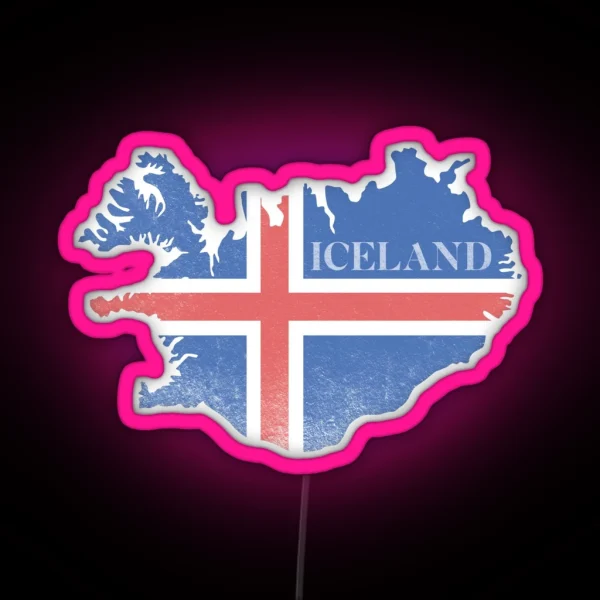 Iceland Flag RGB Neon Sign
