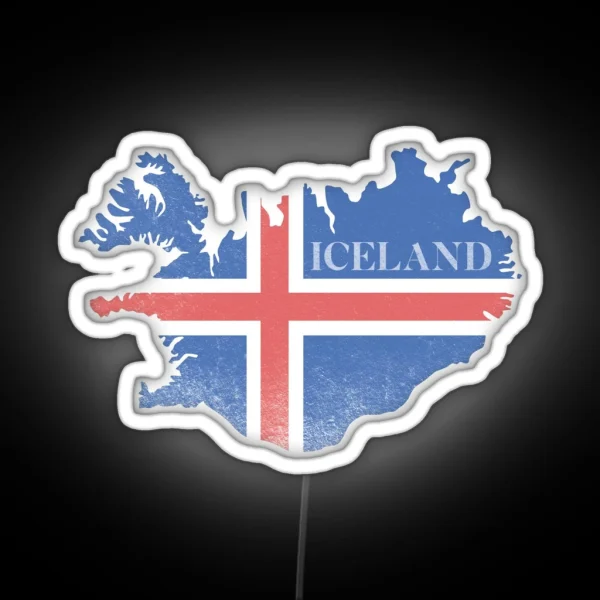 Iceland Flag RGB Neon Sign