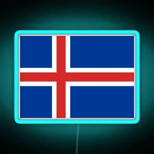 Iceland Icelandic Flag RGB Neon Sign