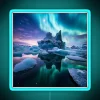 Icelandic Aurora Night Sky Illuminated in Vibrant Long Exposure Neon Light