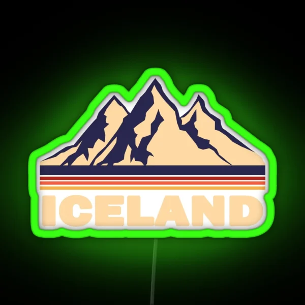 Iceland Mountain RGB Neon Sign