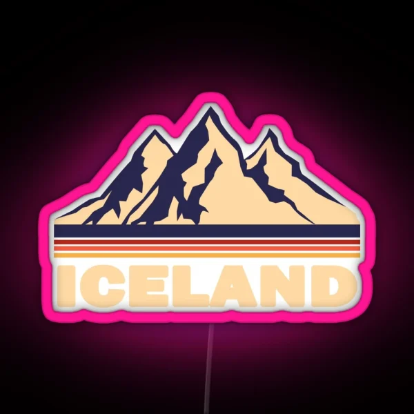 Iceland Mountain RGB Neon Sign