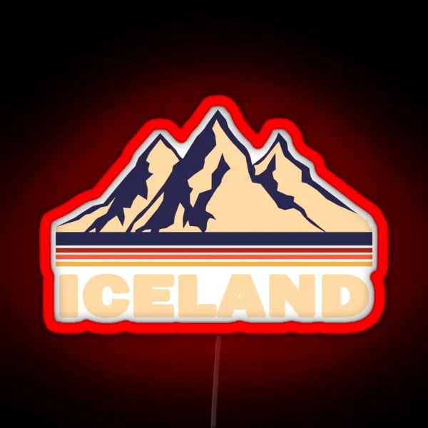 Iceland Mountain RGB Neon Sign