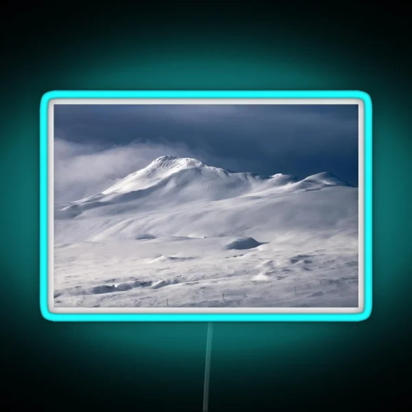 Iceland Snowy Mountain RGB Neon Sign