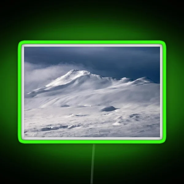 Iceland Snowy Mountain RGB Neon Sign