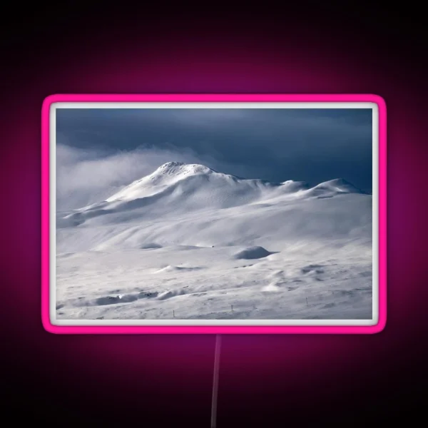 Iceland Snowy Mountain RGB Neon Sign