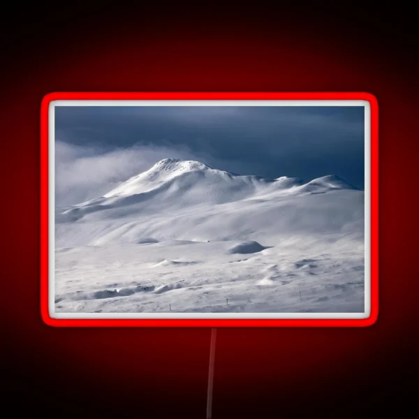 Iceland Snowy Mountain RGB Neon Sign
