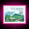Iceland themed funny gift idea with colorful RGB neon display