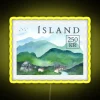 Iceland-themed funny gift ideas for enthusiasts with colorful RGB neon
