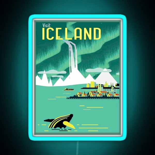 ICELAND Vintage Travel And Tourism RGB Neon Sign