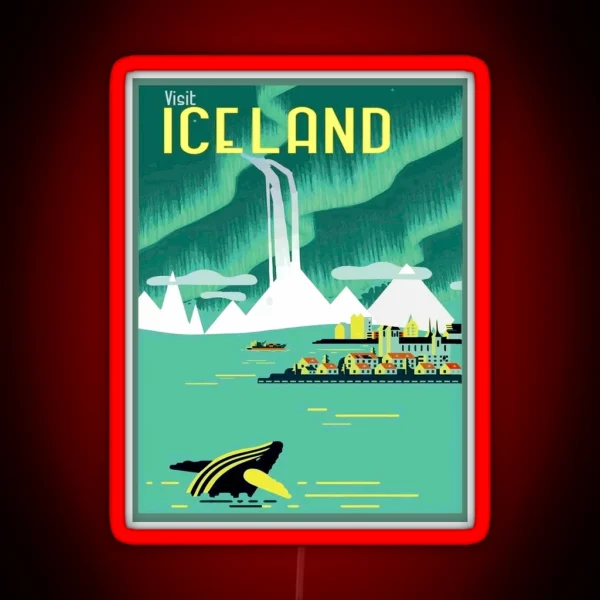 ICELAND Vintage Travel And Tourism RGB Neon Sign