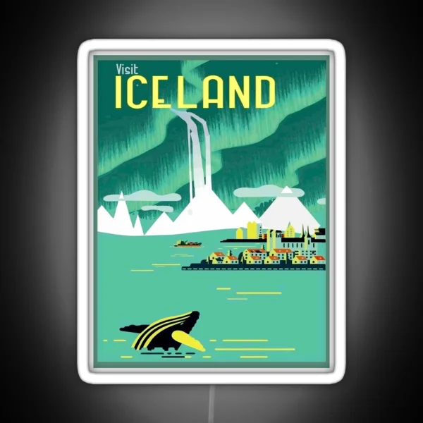ICELAND Vintage Travel And Tourism RGB Neon Sign