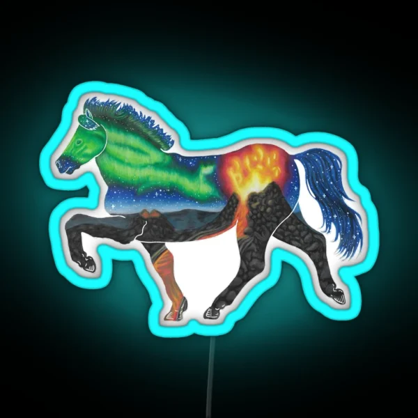 Iceland Volcano RGB Neon Sign