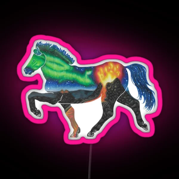 Iceland Volcano RGB Neon Sign