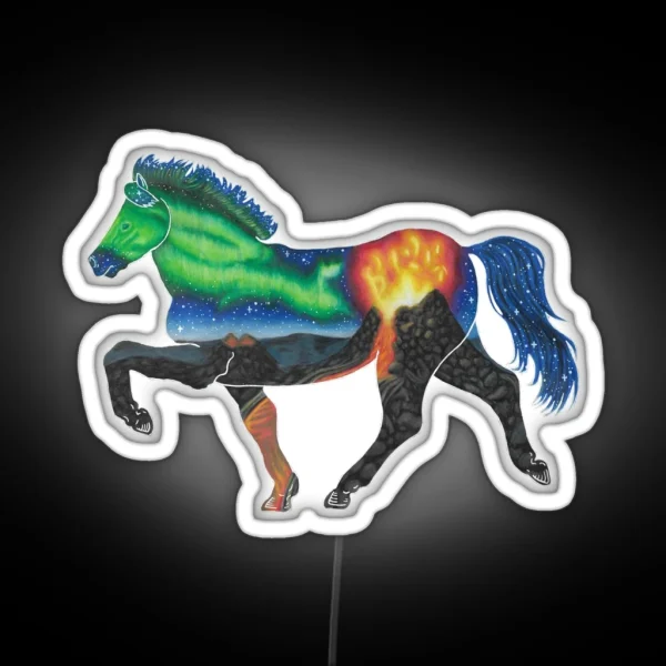 Iceland Volcano RGB Neon Sign