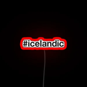 ICELANDIC Hashtag ICELAND RGB Neon Sign