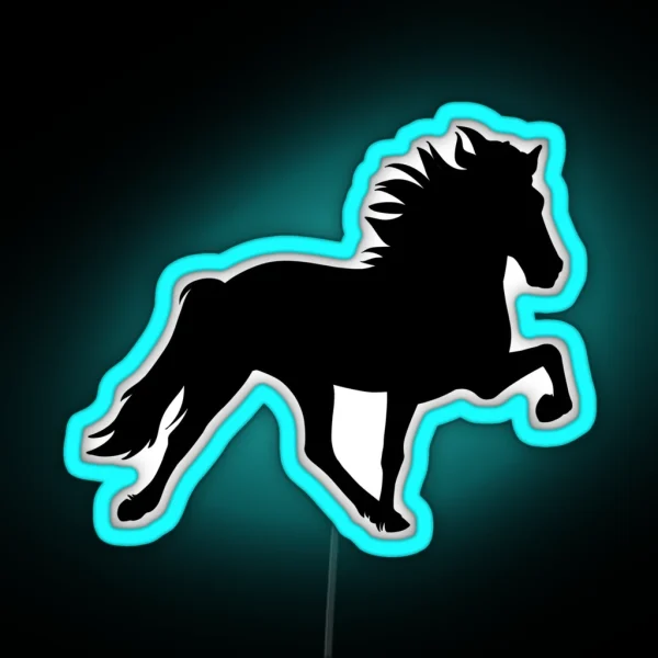 Icelandic Horse Silhouette RGB Neon Sign