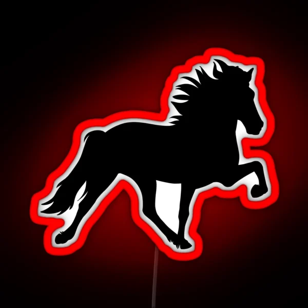 Icelandic Horse Silhouette RGB Neon Sign