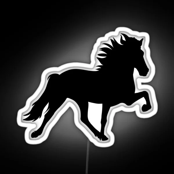 Icelandic Horse Silhouette RGB Neon Sign