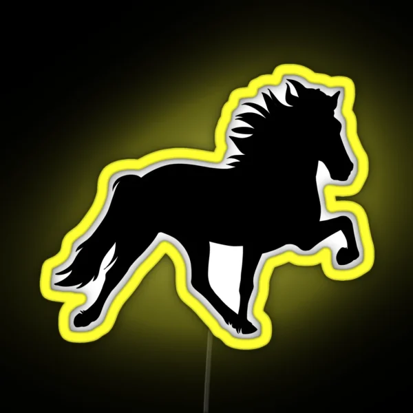 Icelandic Horse Silhouette RGB Neon Sign