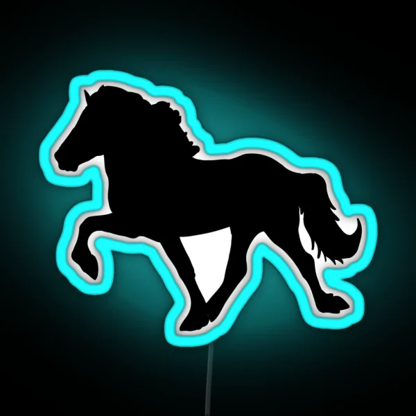 Icelandic Horse Silhouette RGB Neon Sign