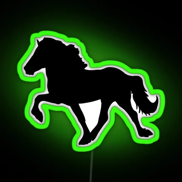 Icelandic Horse Silhouette RGB Neon Sign