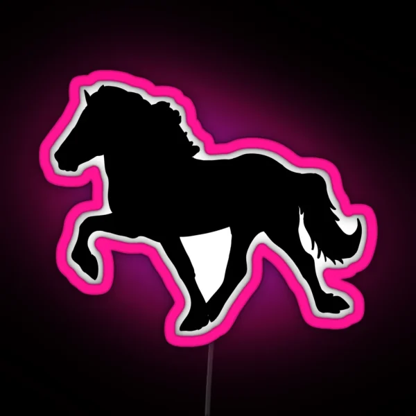 Icelandic Horse Silhouette RGB Neon Sign