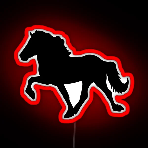 Icelandic Horse Silhouette RGB Neon Sign