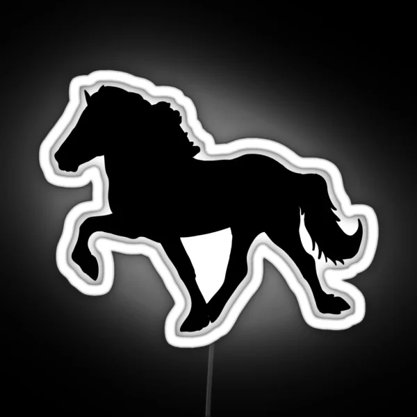 Icelandic Horse Silhouette RGB Neon Sign