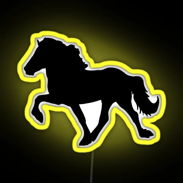 Icelandic Horse Silhouette RGB Neon Sign