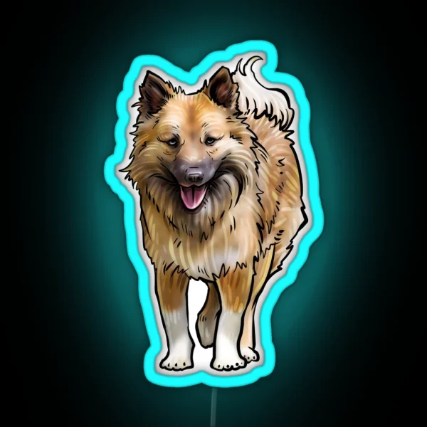 Icelandic Sheepdog Dog RGB Neon Sign