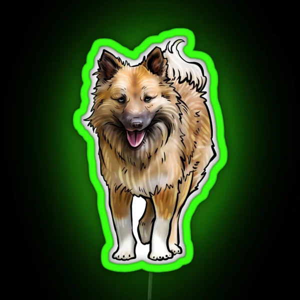 Icelandic Sheepdog Dog RGB Neon Sign