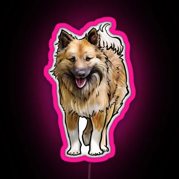 Icelandic Sheepdog Dog RGB Neon Sign