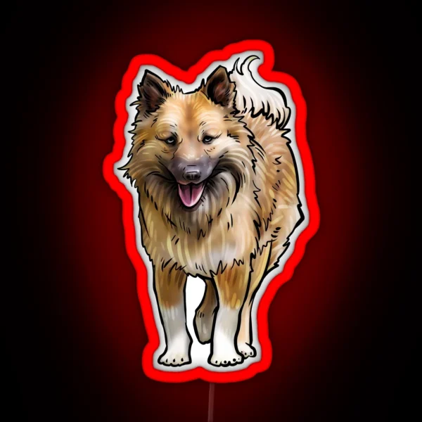 Icelandic Sheepdog Dog RGB Neon Sign