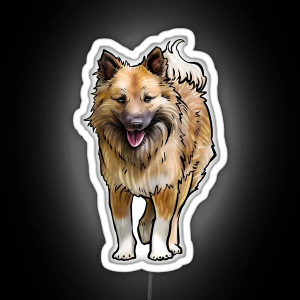 Icelandic Sheepdog Dog RGB Neon Sign