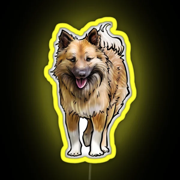 Icelandic Sheepdog Dog RGB Neon Sign