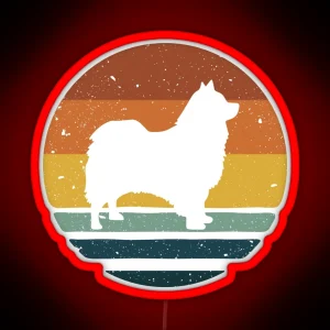 Icelandic Sheepdog Retro Vintage RGB Neon Sign