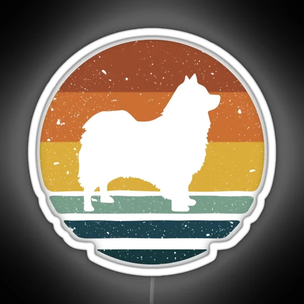 Icelandic Sheepdog Retro Vintage RGB Neon Sign